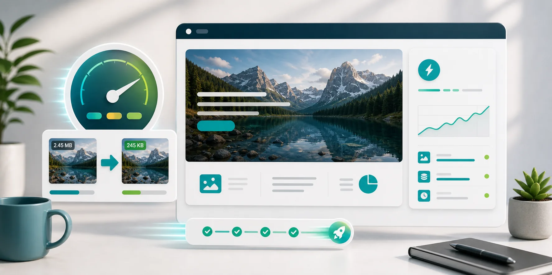 Compress images for website speed. visual guide