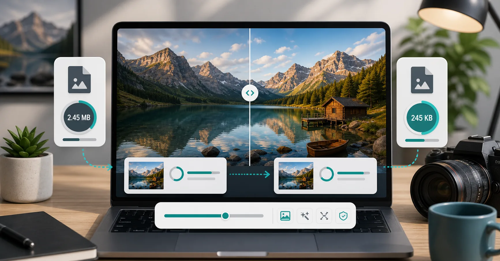 How to compress JPG images without losing quality. visual guide