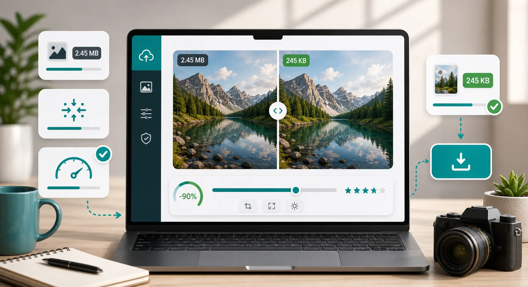 How to compress an image online without making it look bad. visual guide